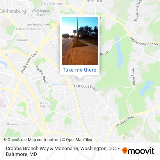 Crabbs Branch Way & Monona Dr map