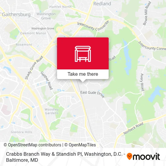 Crabbs Branch Way & Standish Pl map