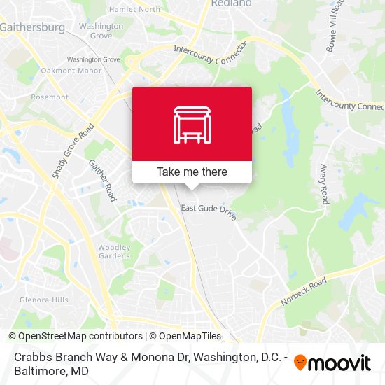 Crabbs Branch Way & Monona Dr map