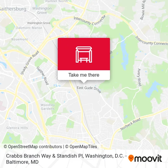 Crabbs Branch Way & Standish Pl map