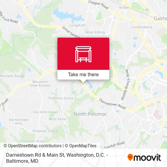 Darnestown Rd & Main St map
