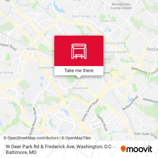 W Deer Park Rd & Frederick Ave map