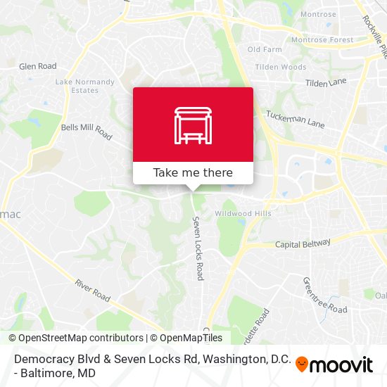 Democracy Blvd & Seven Locks Rd map