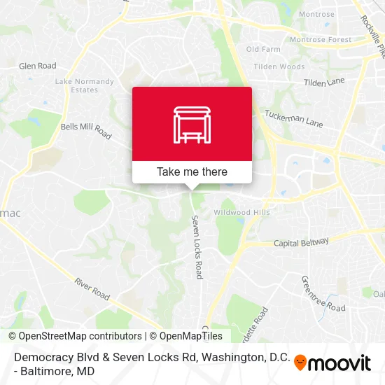 Democracy Blvd & Seven Locks Rd map