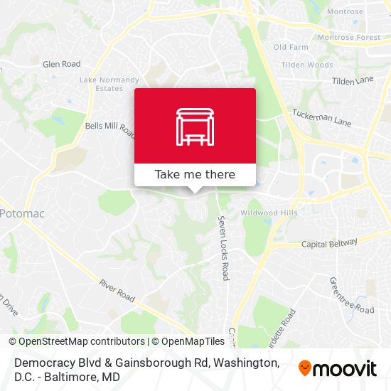 Mapa de Democracy Blvd & Gainsborough Rd