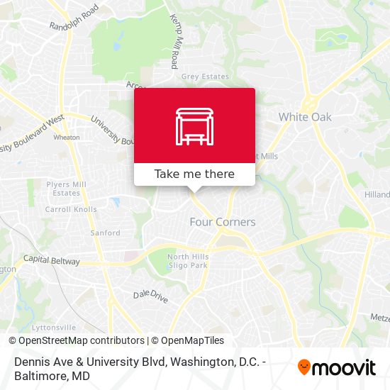 Dennis Ave & University Blvd map