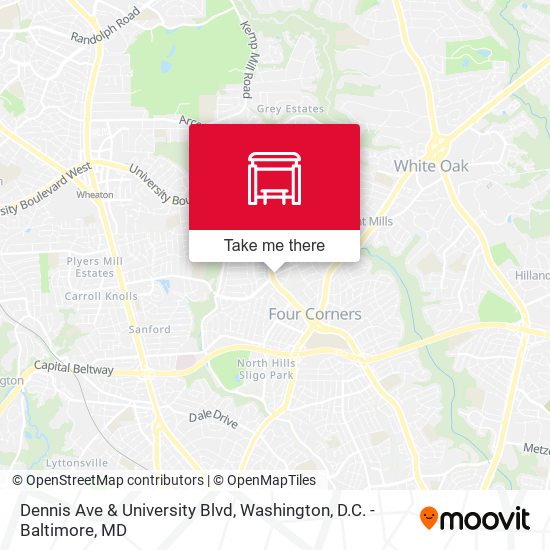 Dennis Ave & University Blvd map
