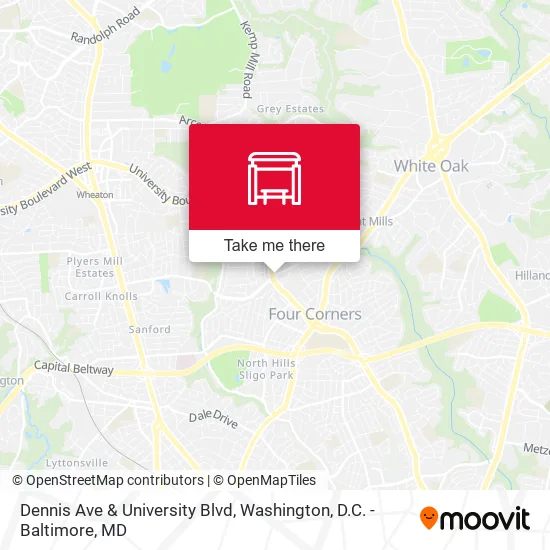 Dennis Ave & University Blvd map