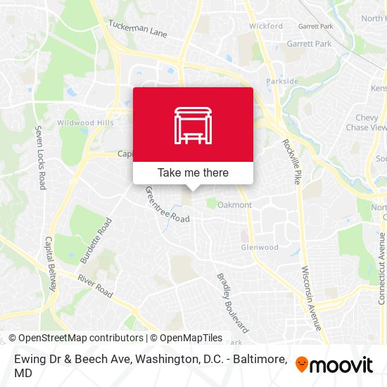 Ewing Dr & Beech Ave map