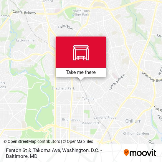 Fenton St & Takoma Ave map