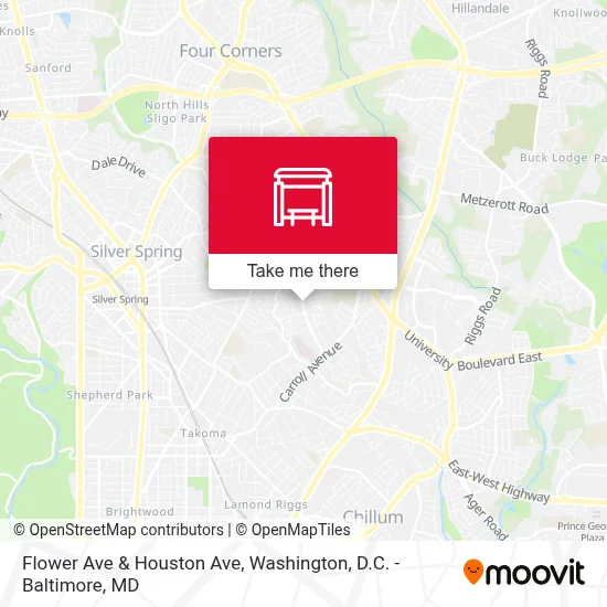 Flower Ave & Houston Ave map