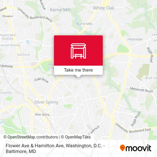 Flower Ave & Hamilton Ave map