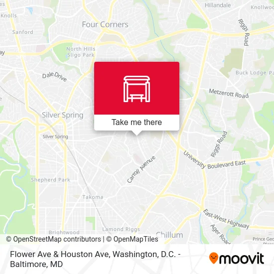 Flower Ave & Houston Ave map