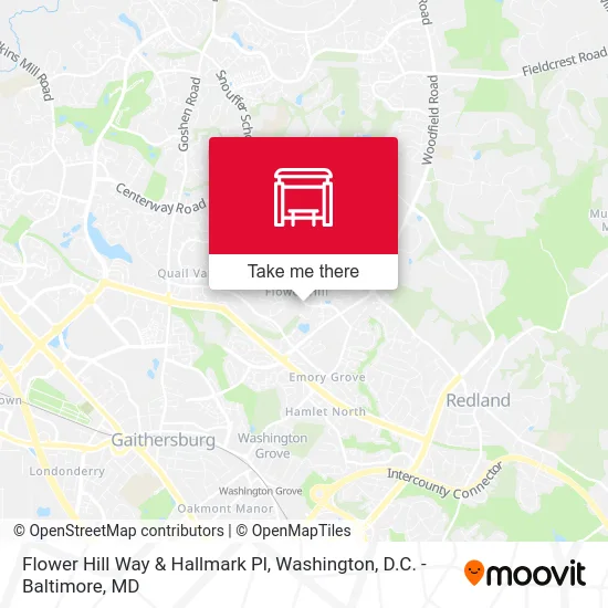 Flower Hill Way & Hallmark Pl map