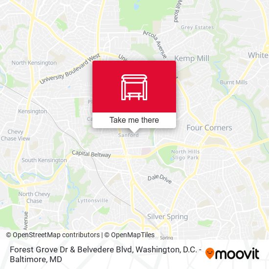 Forest Grove Dr & Belvedere Blvd map