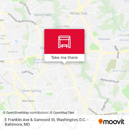 E Franklin Ave & Garwood St map