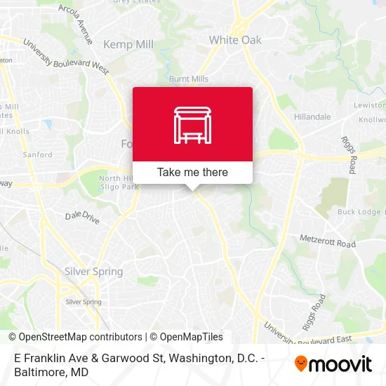 E Franklin Ave & Garwood St map