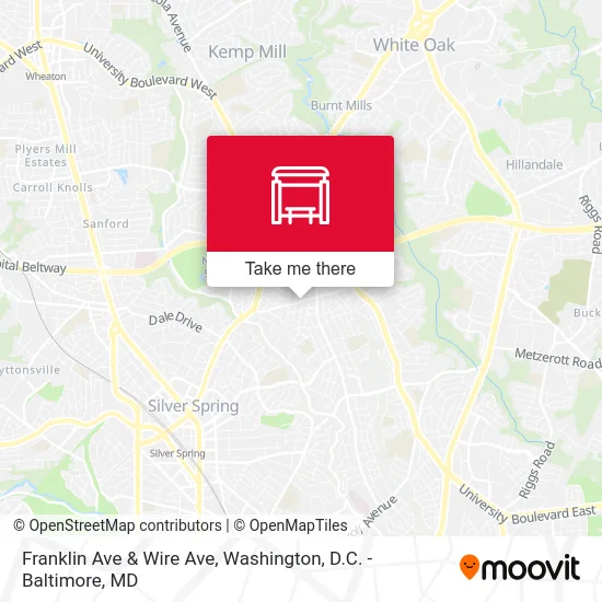 Franklin Ave & Wire Ave map