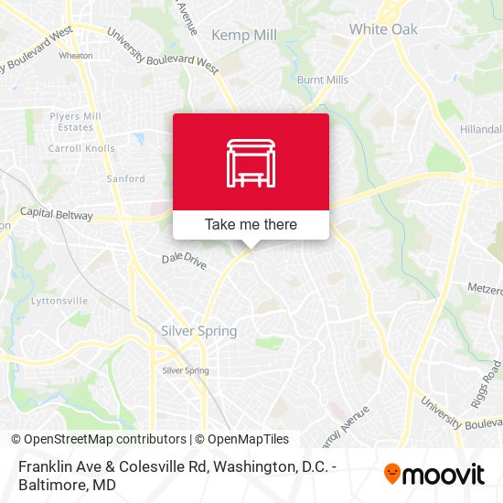 Mapa de Franklin Ave & Colesville Rd