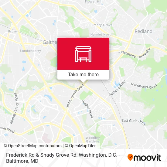 Frederick Rd & Shady Grove Rd map