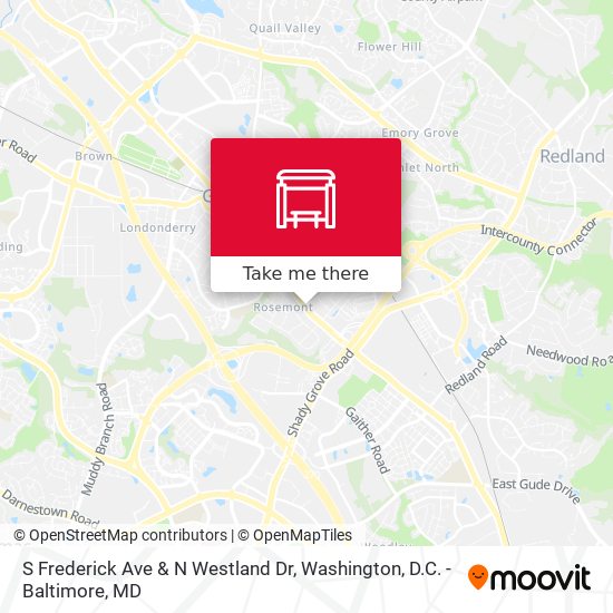 S Frederick Ave & N Westland Dr map