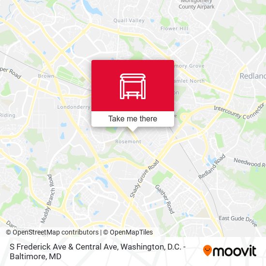 S Frederick Ave & Central Ave map