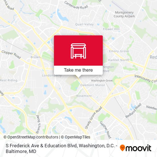 S Frederick Ave & Education Blvd map