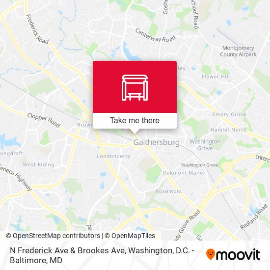 N Frederick Ave & Brookes Ave map