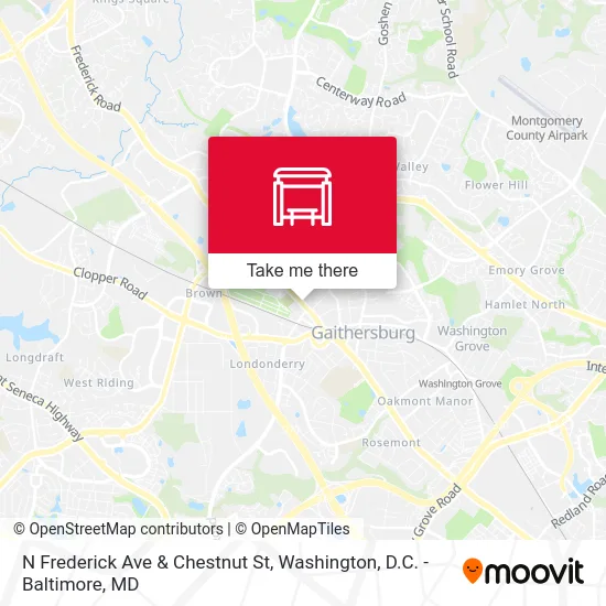 N Frederick Ave & Chestnut St map