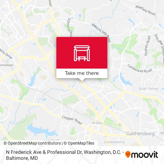 N Frederick Ave & Professional Dr map