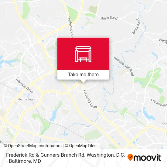 Frederick Rd & Gunners Branch Rd map
