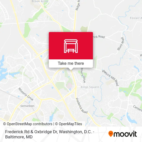 Frederick Rd & Oxbridge Dr map