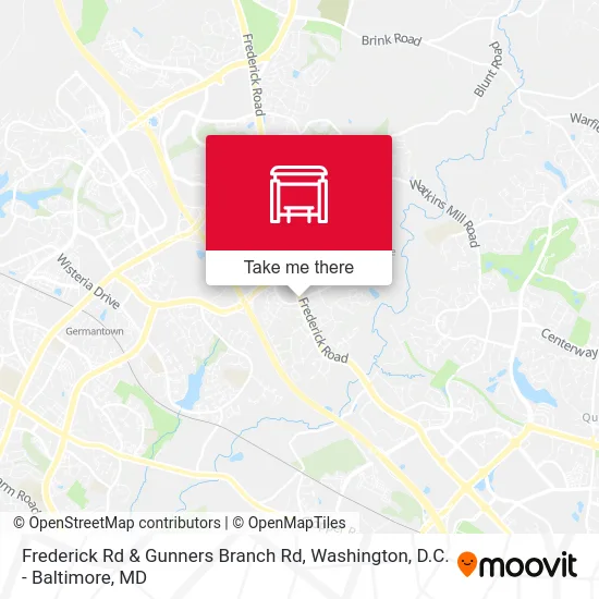 Frederick Rd & Gunners Branch Rd map