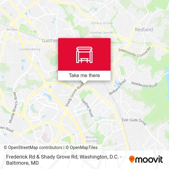 Frederick Rd & Shady Grove Rd map