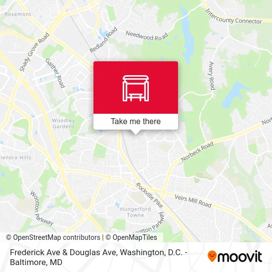 Frederick Ave & Douglas Ave map