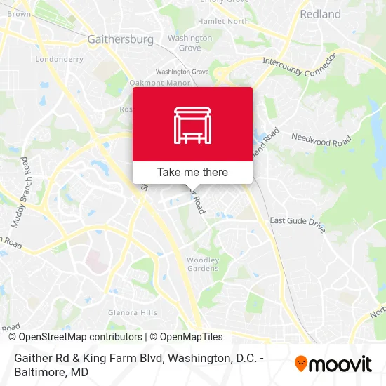 Gaither Rd & King Farm Blvd map
