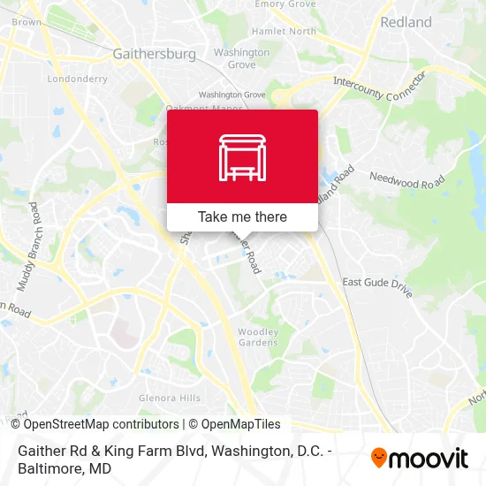 Gaither Rd & King Farm Blvd map