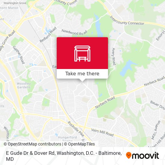 E Gude Dr & Dover Rd map