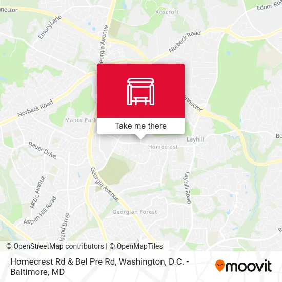 Homecrest Rd & Bel Pre Rd map