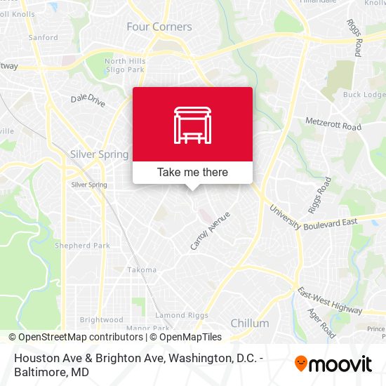 Houston Ave & Brighton Ave map