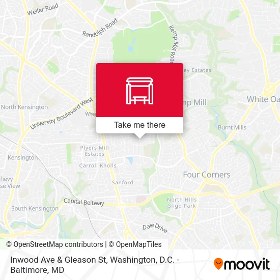 Inwood Ave & Gleason St map