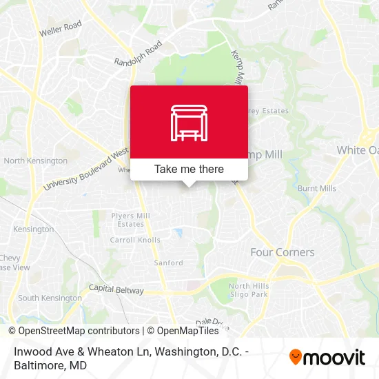 Inwood Ave & Wheaton Ln map