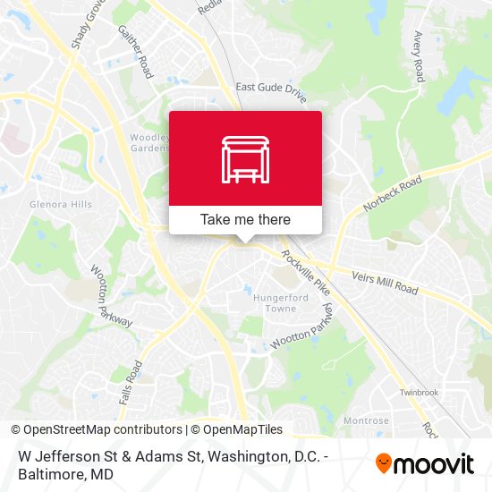 W Jefferson St & Adams St map
