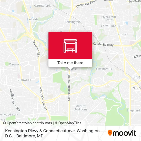 Kensington Pkwy & Connecticut Ave map
