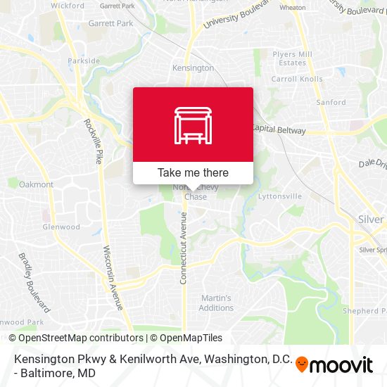 Kensington Pkwy & Kenilworth Ave map