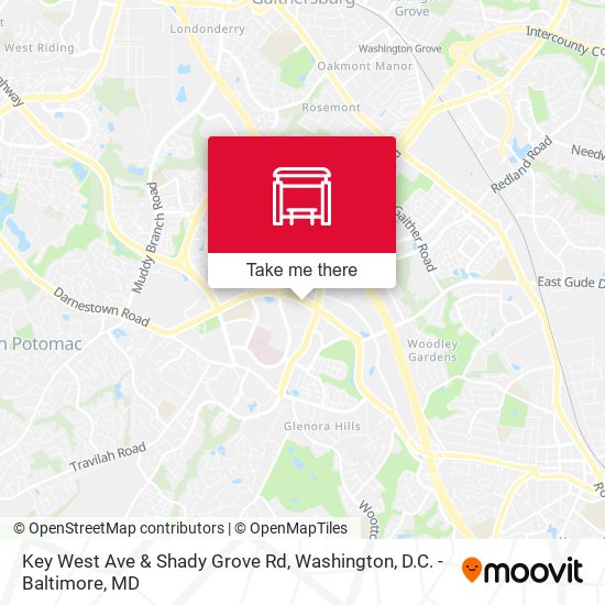 Mapa de Key West Ave & Shady Grove Rd