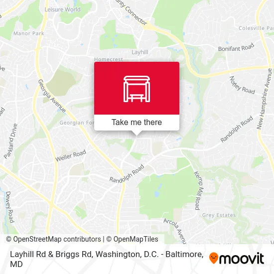 Layhill Rd & Briggs Rd map