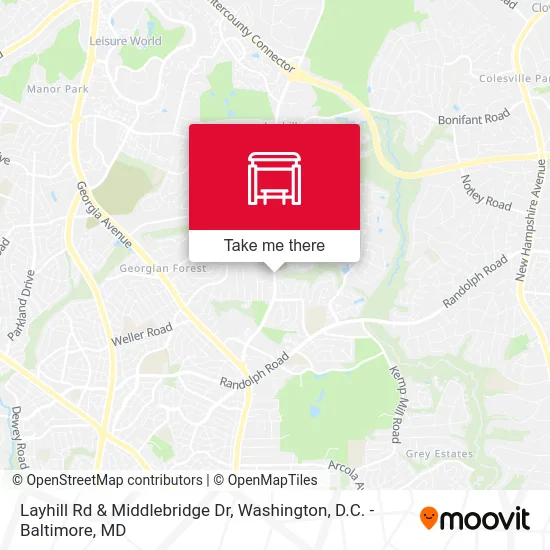 Layhill Rd & Middlebridge Dr map