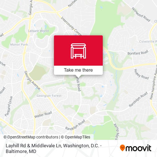 Layhill Rd & Middlevale Ln map