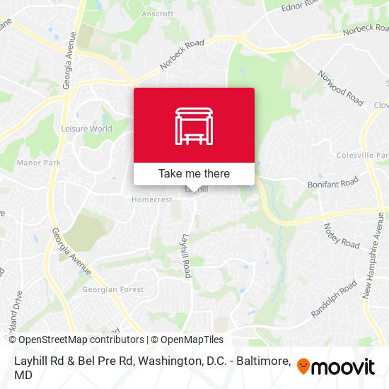 Layhill Rd & Bel Pre Rd map